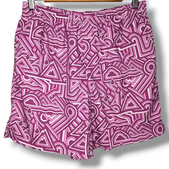 Columbia Shorts Womens Large Pink Retro Swirl Print Pockets Pockets 5.5" - Picture 1 of 7